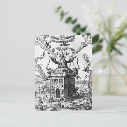 Frontispiece "Collegium Fama Fraternitatis" Briefkaart (Staand voorkant)