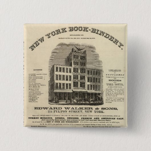 Frontispiece Colton's American Atlas Vierkante Button 5,1 Cm (Voorkant)