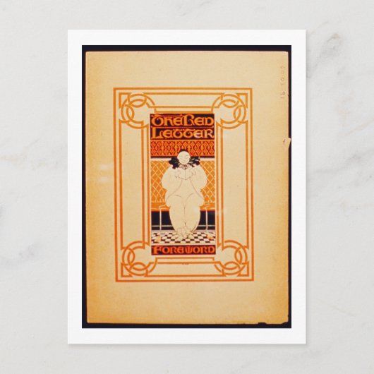Frontispiece for 'One Red Letter' (kleurenlitho) Briefkaart (Voorkant)