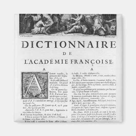 Frontispiece for the French Academy dictionary Magneet (Voorkant)