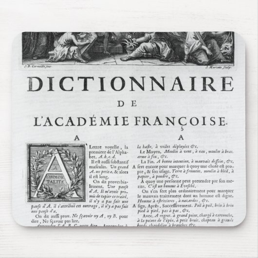 Frontispiece for the French Academy dictionary Muismat (Voorkant)
