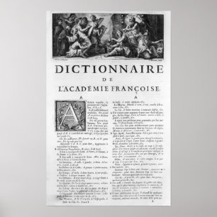 Frontispiece for the French Academy dictionary Poster