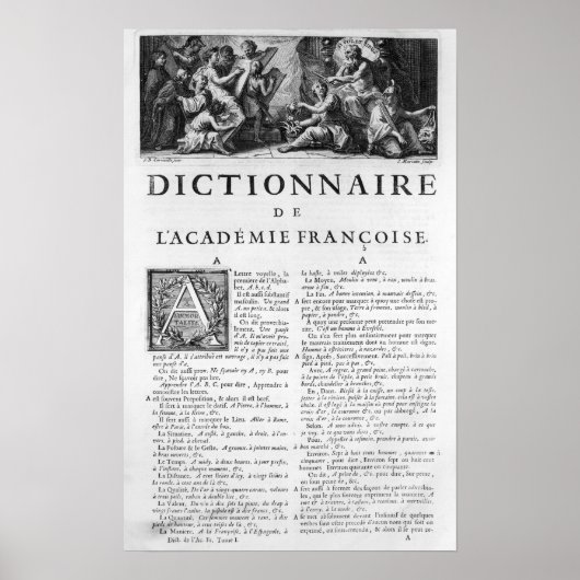 Frontispiece for the French Academy dictionary Poster (Voorkant)