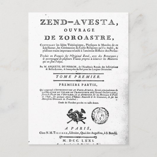 Frontispiece of a edition of the 'Zend' Briefkaart (Voorkant)