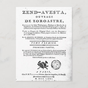 Frontispiece of a edition of the 'Zend' Briefkaart