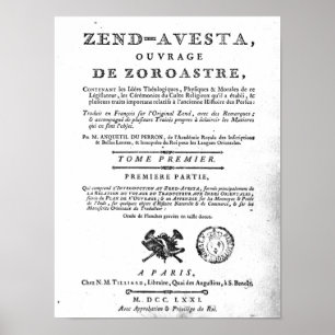 Frontispiece of a edition of the 'Zend' Poster