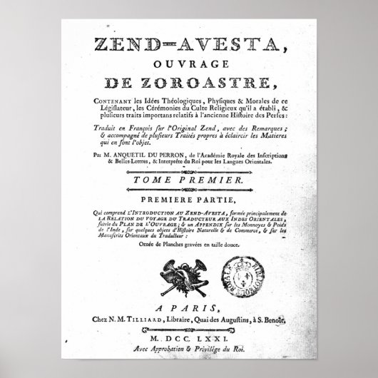 Frontispiece of a edition of the 'Zend' Poster (Voorkant)