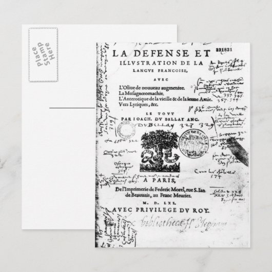 Frontispiece of La Defense et Illustration Briefkaart (Voorkant / Achterkant)