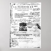 Frontispiece of La Defense et Illustration Poster (Voorkant)