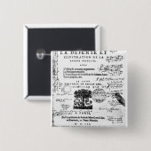 Frontispiece of "La Defense et Illustration" Vierkante Button 5,1 Cm (Voorkant /achterkant)