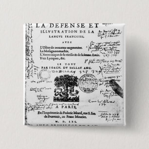 Frontispiece of "La Defense et Illustration" Vierkante Button 5,1 Cm