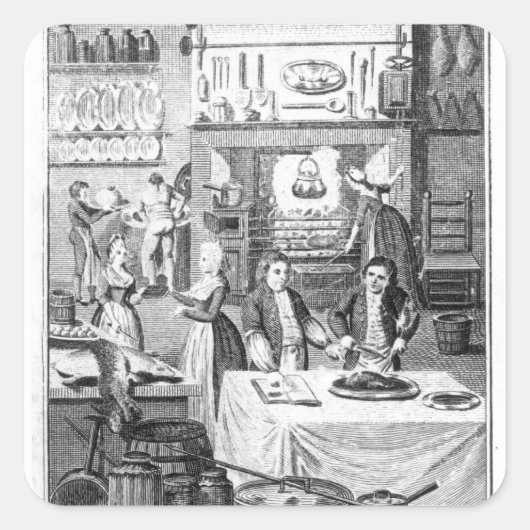 Frontispiece of "The Housekeeper's Instructor" Vierkante Sticker (Voorkant)