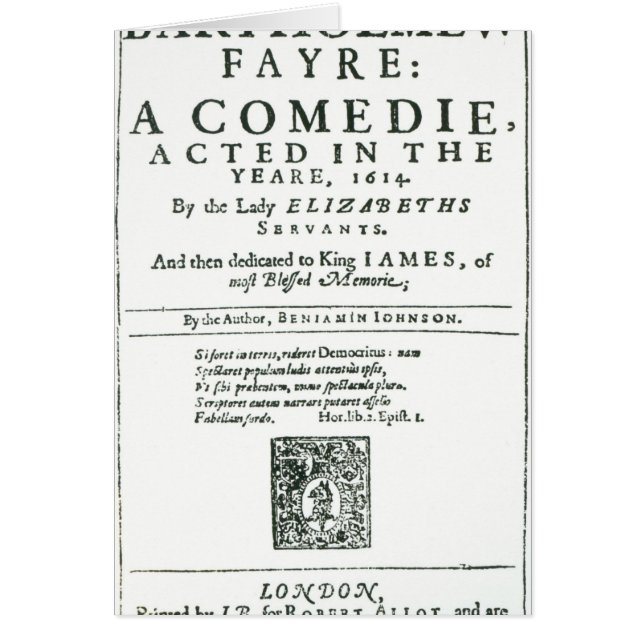 Frontispiece to "Bartholomew Fair" (Voorkant)