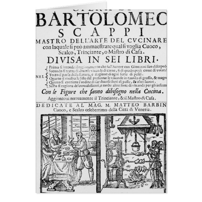 Frontispiece to cook book of Bartolomeo Scappi (Voorkant)