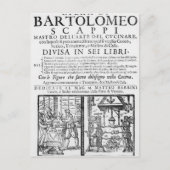 Frontispiece to cook book of Bartolomeo Scappi Briefkaart (Voorkant)