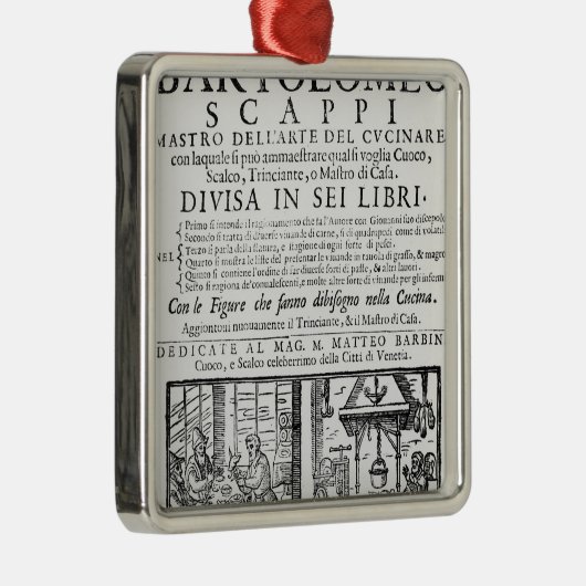 Frontispiece to cook book of Bartolomeo Scappi Metalen Ornament (Rechts)