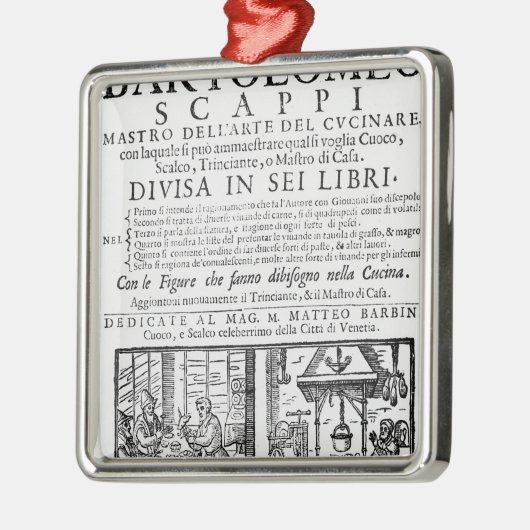 Frontispiece to cook book of Bartolomeo Scappi Metalen Ornament (Links)