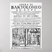Frontispiece to cook book of Bartolomeo Scappi Poster (Voorkant)