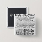 Frontispiece to cook book of Bartolomeo Scappi Vierkante Button 5,1 Cm (Voorkant /achterkant)