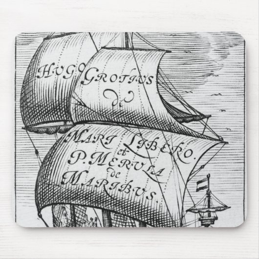 Frontispiece to 'De mari libero', van Hugo Grotius Muismat (Voorkant)