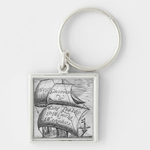 Frontispiece to 'De mari libero', van Hugo Grotius Sleutelhanger