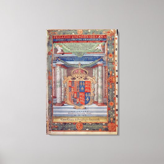 Frontispiece to Dioscorides Canvas Afdruk (Voorkant)