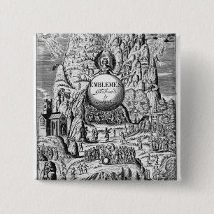 Frontispiece to George Wither's 'Emblems', 1635 Vierkante Button 5,1 Cm