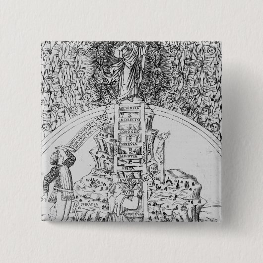 Frontispiece to 'Il Monte Sancto di Dio', 1477 Vierkante Button 5,1 Cm (Voorkant)