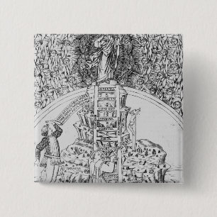Frontispiece to 'Il Monte Sancto di Dio', 1477 Vierkante Button 5,1 Cm