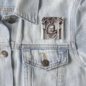 Frontispiece to "Il Saggiatore" van Galileo Vierkante Button 5,1 Cm (In situ)