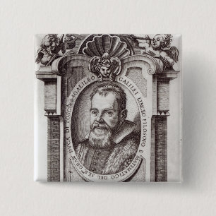 Frontispiece to "Il Saggiatore" van Galileo Vierkante Button 5,1 Cm