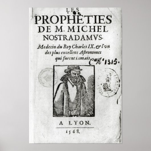 Frontispiece to Les Propheties de M. Michel Poster (Voorkant)