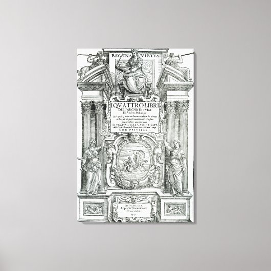 Frontispiece to 'Quattro libri dell'architettura' Canvas Afdruk (Voorkant)