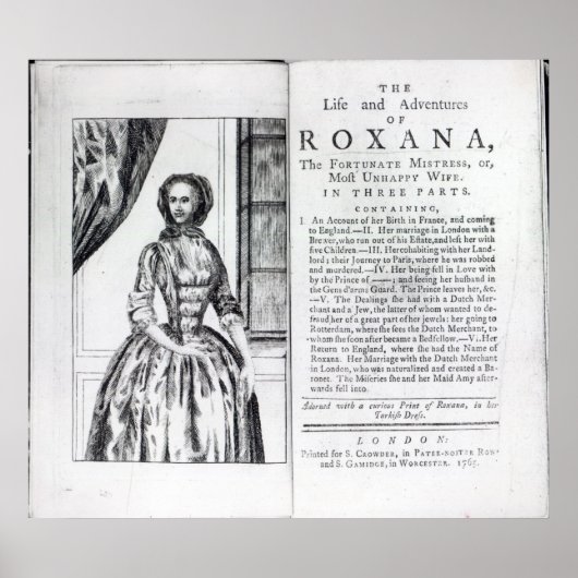 Frontispiece to Roxana, The Fortunate Poster (Voorkant)