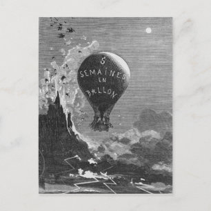 Frontispiece to 'Vijf weken in een ballon' Briefkaart