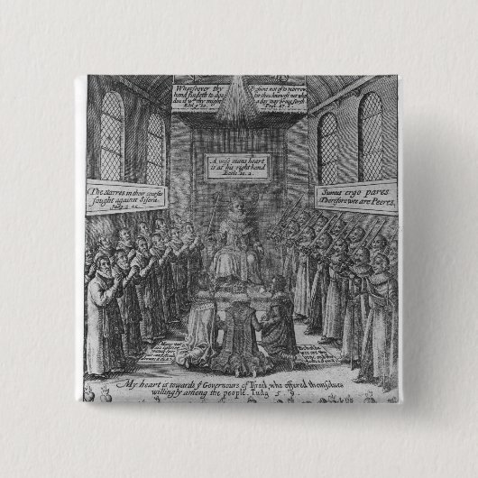 Frontispiece to 'Vox Regis' van Thomas Scott Vierkante Button 5,1 Cm (Voorkant)