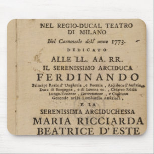 Frontispiece van de "Lucio Silla" van Mozart Muismat
