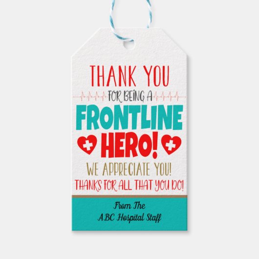 Frontline Healthcare hero cadeau label Cadeaulabel (Voorkant)