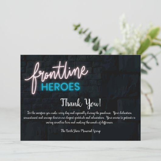 Frontline Heroes Hartelijk dank Bedankkaart (Staand voorkant)