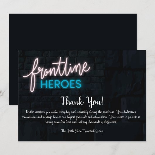 Frontline Heroes Hartelijk dank Bedankkaart (Voorkant / Achterkant)