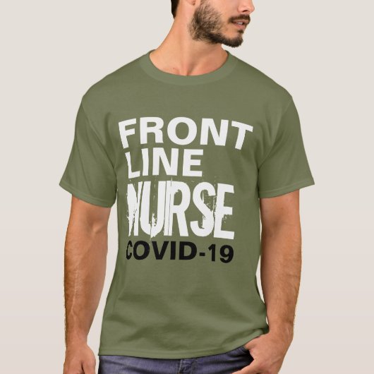 Frontline Nurse Covid 19 Coronavirus Typografie T-shirt (Voorkant)