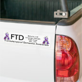 Frontotemporal Dementia Paarse Ribbon Bump. Sticke Bumpersticker (Op Truck)