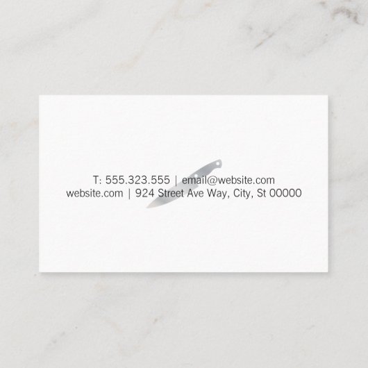 Frontpannen en levensmiddelen visitekaartje (Achterkant)