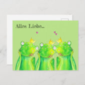 Frosch, Froschkönig Glückwünsche Karte Herz Briefkaart (Voorkant / Achterkant)