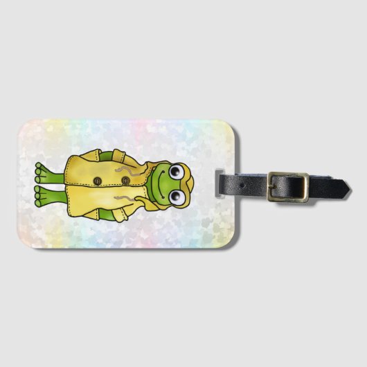Frosch im Regenmantel  Bagagelabel (Voorkant (horizontaal))