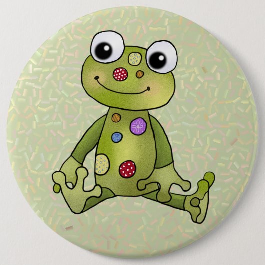 Frosch mit Punkten Ronde Button 6,0 Cm (Voorkant)
