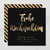 Froshnachten Elegant Black Gold Script Chic Feestdagenkaart (Voorkant / Achterkant)