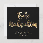Froshnachten Elegant Black Gold Script Chic Feestdagenkaart (Voorkant)