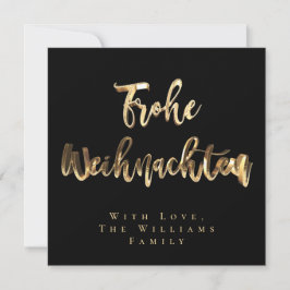Froshnachten Elegant Black Gold Script Chic Feestdagenkaart