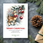 Frost baby fawn snowy forest winter scene greeting feestdagenkaart